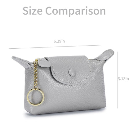 SENDEFN Small Leather Women Coin Purse, Women's Keychain Zipper Pocket Pouch Wallet