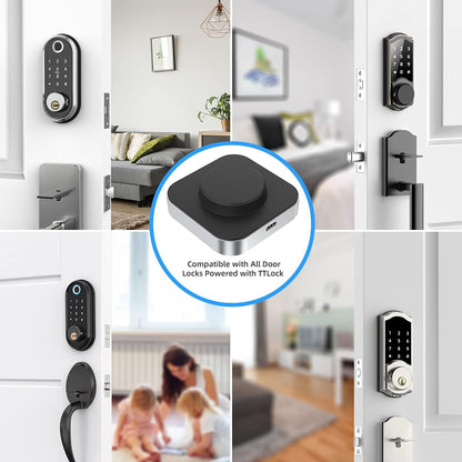 SMONET Smart Door Lock WiFi Gateway, Bluetooth Keyless Entry Electronic Door Lock Wi-Fi Bridge, Nextlock Smart Deadbolt WiFi Hub Compatible with Alexa