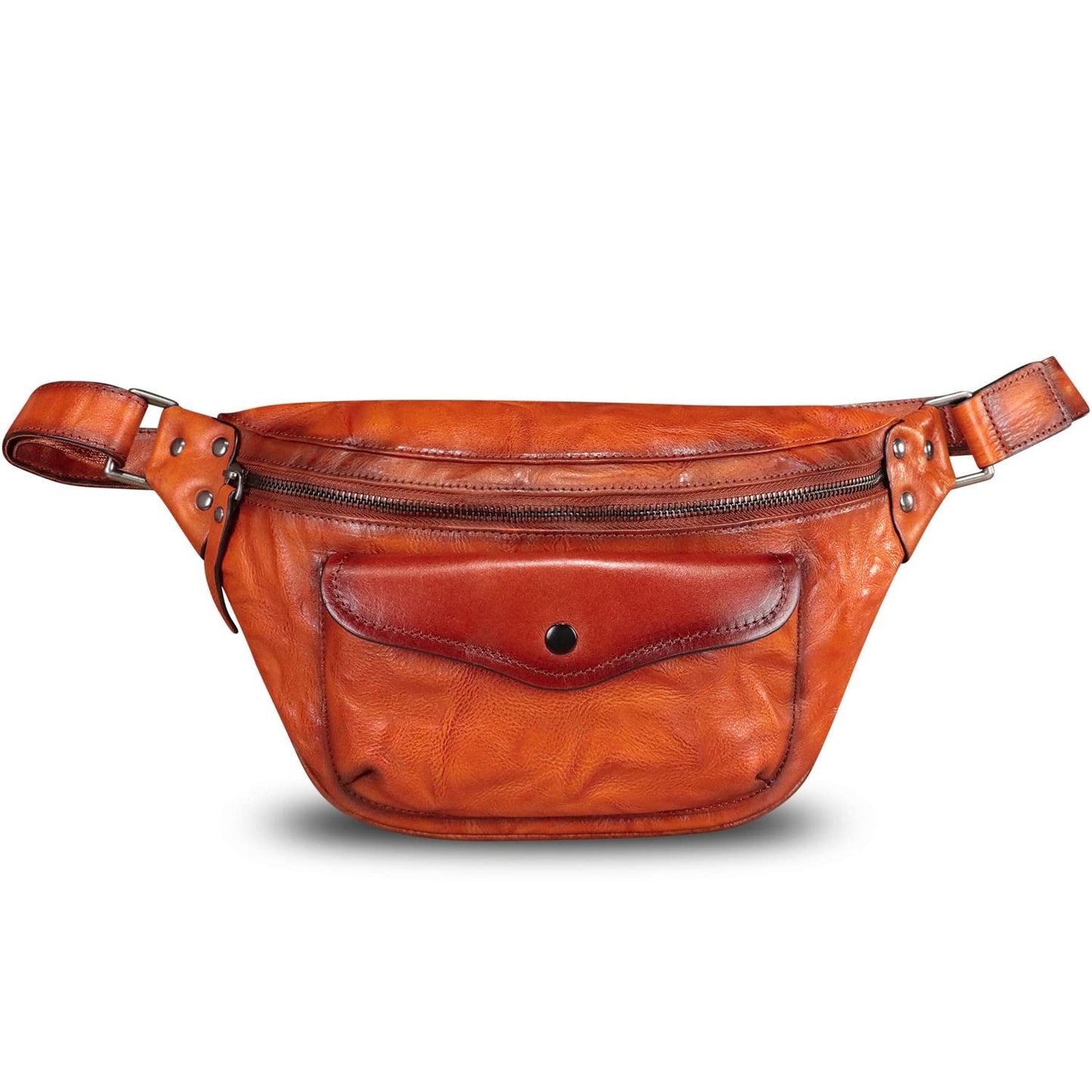 Genuine Leather Fanny Pack for Women and Men Vintage Real Leather Sling Bag Crossbody Bag Fashion Waist Bag Chest Purse (DarkBrown)