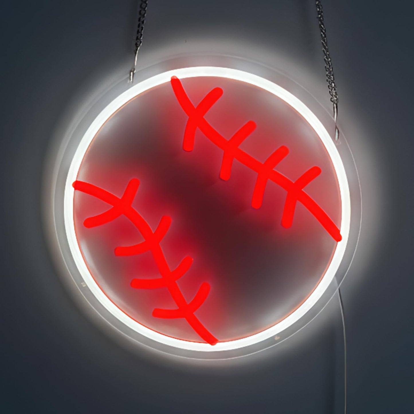 Baseball Gifts for Boys 8-12, Baseball Neon Sign for Wall Decor, Dimmable LED Light for Bedroom Sports Room Decor, 9 x 9 Inches