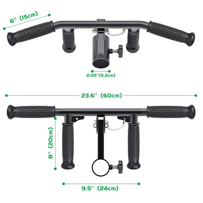 SELEWARE T & V Bar Row Landmine Handle Attachment for 2" Barbell Bar, Solid Multi-Grip Landmine Handle T Row Attachment with Non-Slip Rubber Handle, Fits 2" Olympic Bars Strength Training Bars