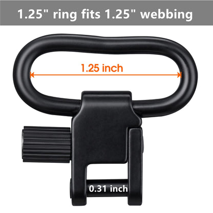 VVAAGG Metal Rifle Sling Swivel Mount 1.25 inch Two-Point Gun Sling Attachment Clips