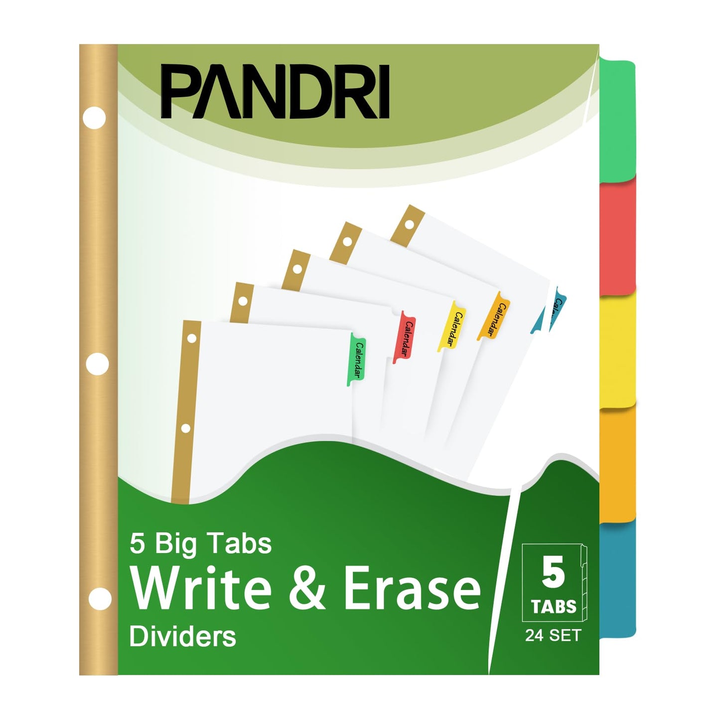 Binder Divider, PANDRI 120 Pack Binder Index White Dividers with 5 Tabs, Letter Size Paper Binder Divider for School Office Home Business