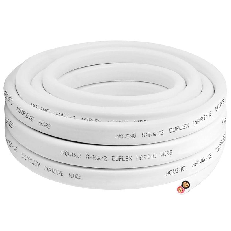 18 Gauge Marine Wire,18 AWG 100ft Duplex Marine Grade Wire,Tinned Copper Heavy Duty Sheathed Cable for Boat/Automotive/RV/Camper/Trailer