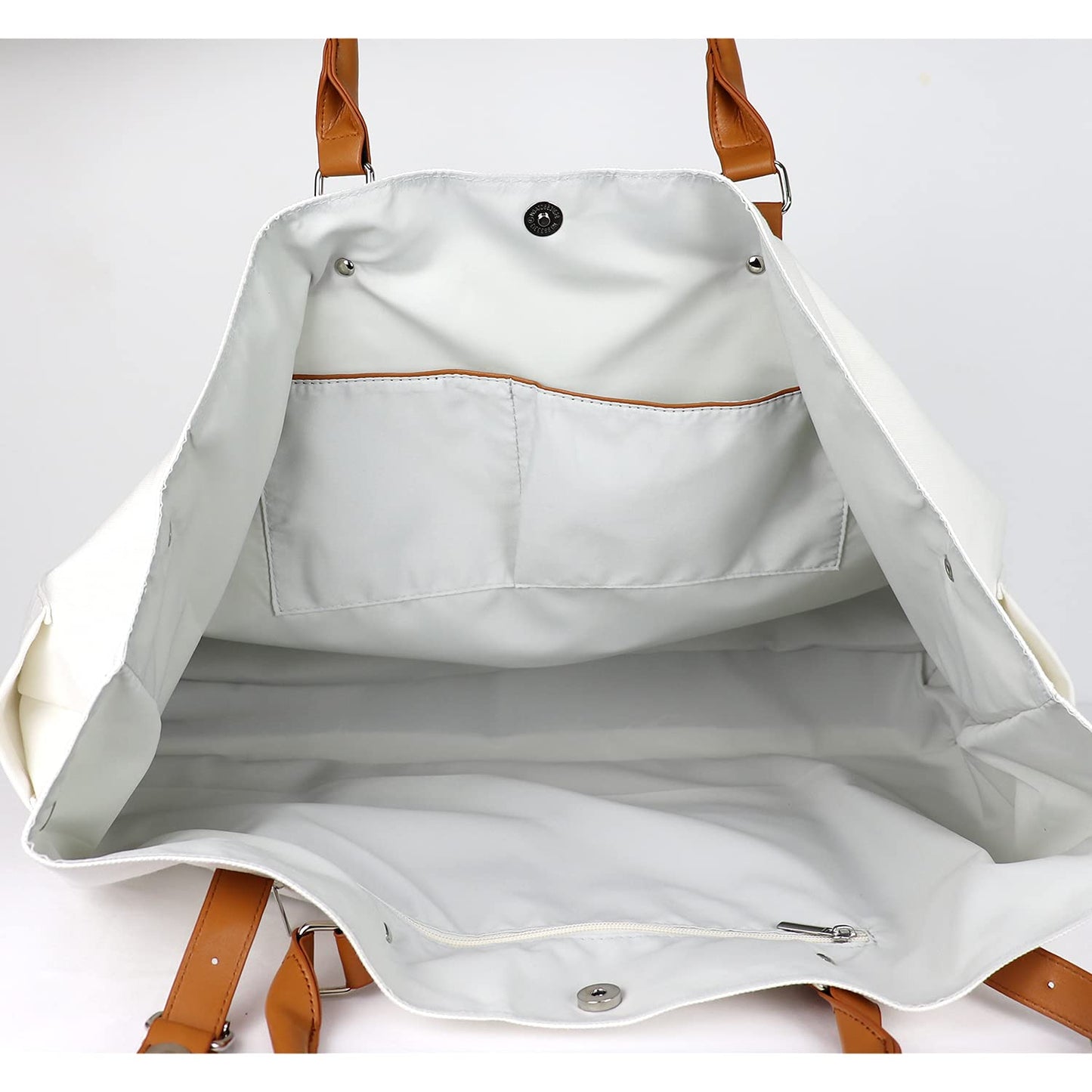 Lamyba Beach Bag with Vegan Leather Handle, Extra Large Beach Bag for Women Waterproof Sandproof