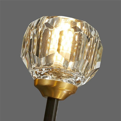 BOKT Postmodern K9 Crystal Wall Lamp Simple Modern Creative Wall Sconces Black Finish Plus Long Diamond Wall Lighting Fixtures for Living Room Dining Room Corridor Bedroom (1Pack)