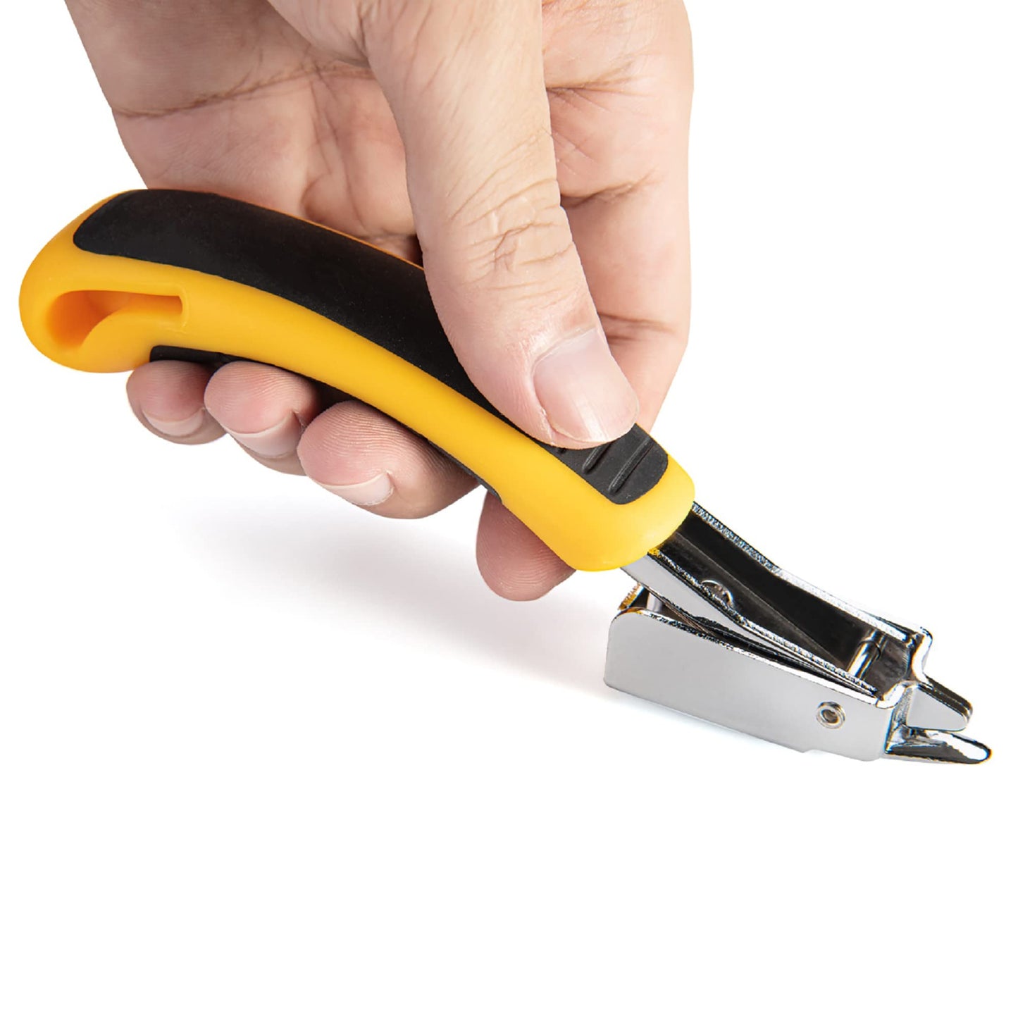 GEARLINTON Staple Remover Heavy Duty Staple Puller, Upholstery Tool Industrial Staple Remover for Furniture, Floor, Carpet, Carton (3 Pack, Yellow)
