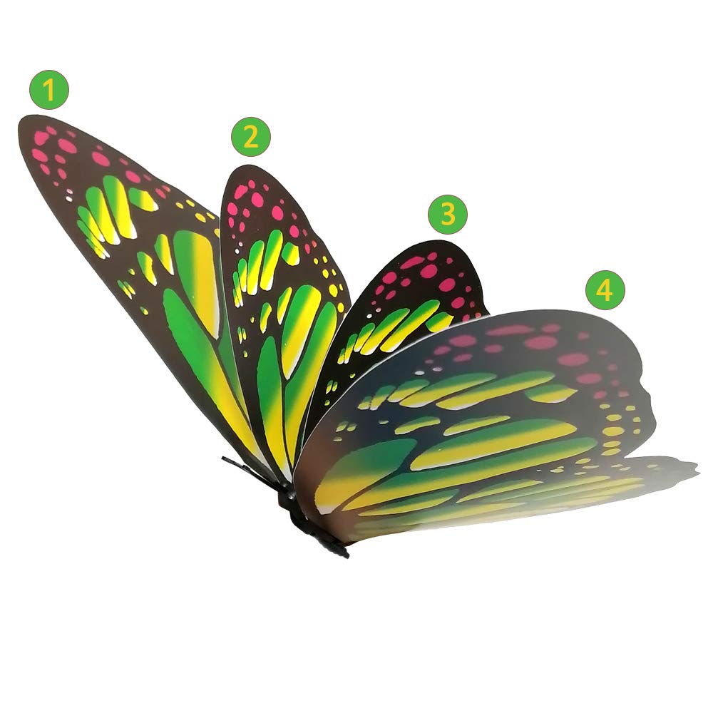 12PCS Giant Butterfly Wall Stickers Decor,3D Large Butterflies Wall Magnetism Decals Removable DIY Home Art Decorations for Birthday Party Christmas Wedding Kids Room Bedroom