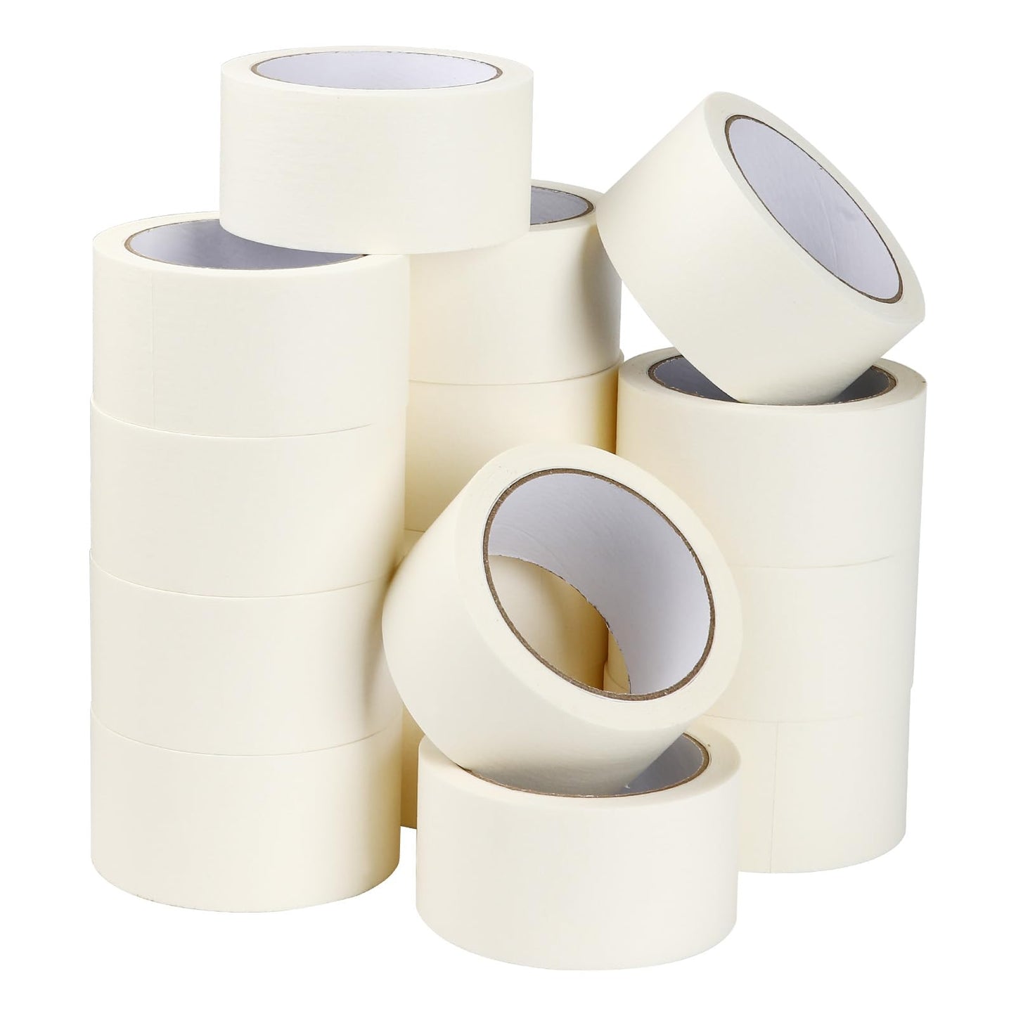 AiDiYGECO 15 Pack White Masking Tape 2 inch Bulk 65.6 feet Thick 2inch Wide Painters Masking Tape Strong Adhesive Clean Removal for Painting Labeling Crafts Home Total 984 feet