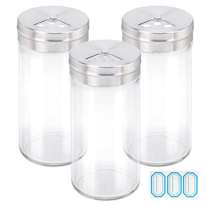 Segarty Spice Jars, 6 Pack 3 oz Spice Bottles with Shaker Lids, Glass Empty Storage Containers with Adjustable Stainless Steel Flow Top for Your Regularly Used Spices
