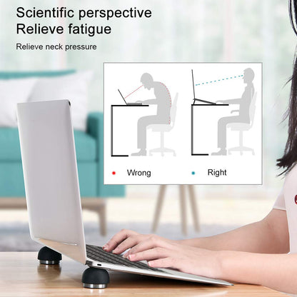nediea Portable Laptop Cooling Pad, Ergonomic Laptop Stand Small Invisible Cooler Ball Magnetic Foot Heat for MacBook Pro/Air, More 12-17 Inches Tablet&Laptop