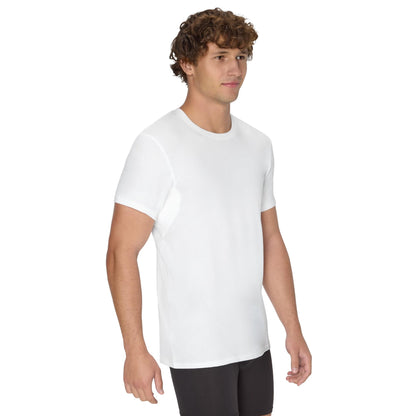 Hanes Men's Undershirt, Underarm Sweat Blocking Tee, White Crewneck T-Shirt, 3-Pack