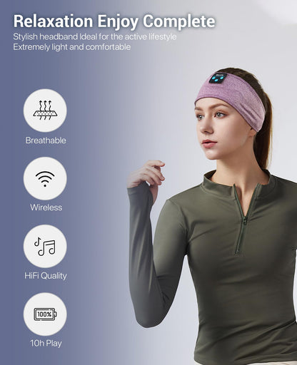 Navly Sleep Headphones, Bluetooth Headband, Ultra Long Playtime, HD Hi-Fi Speakers, Perfect for Sleep, Workout, Yoga, Travel, Meditation
