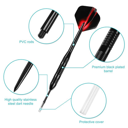 Accmor Darts Metal Tip Set, 12 Pack Steel Tip Darts Darts Set, 24 Grams Professional Metal Darts