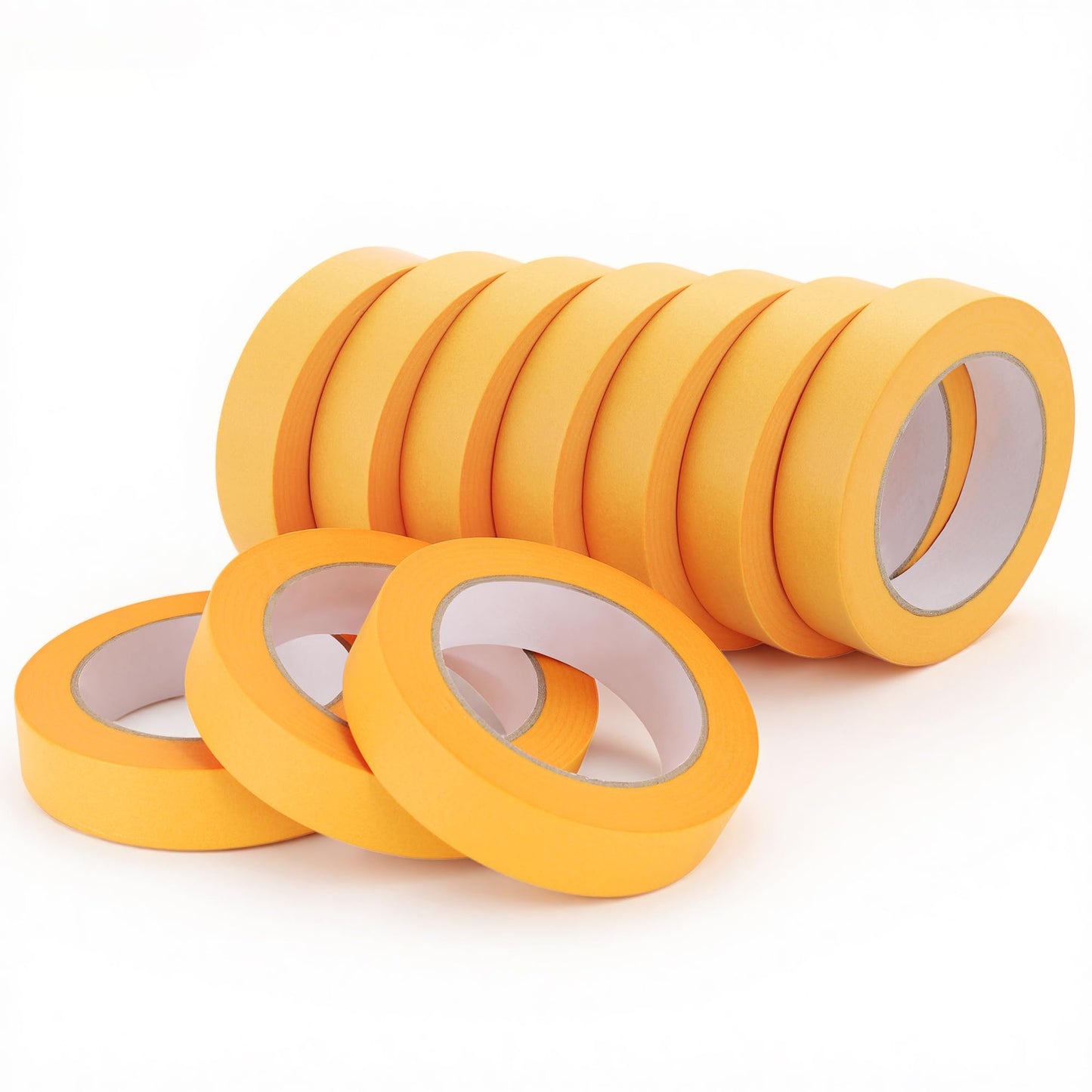 Lichamp 10 Bulk Pack 1 Inch Yellow Washi Tape, Decorative Paper Tape for DIY Crafts & Artist Arts, Painting, Decoration, 0.95 inch x 55 Yard per Roll, 10 Rolls, 1010YE (Total 550 Yards)