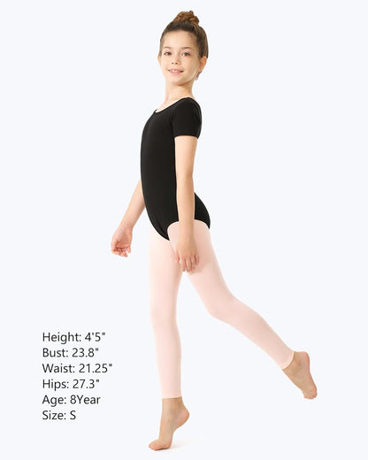 Ultra Soft Footless Dance Tights for Girls - Perfect for Ballet, Gymnastics & School | Toddler to Big Kid Sizes