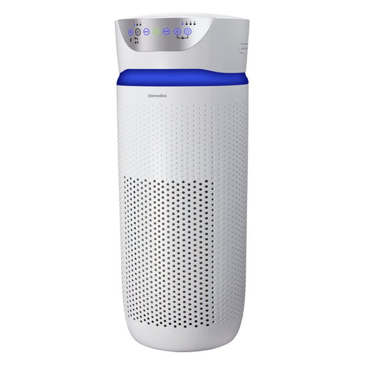Homedics 5-in-1 UV-C Air Purifier - 360-Degree HEPA Filter for 1,659 Sq Ft, Extra Large Air Purifiers for Bedroom and Home, Essential Oil Pads, Built-In Timer, 5 Speed Settings for Large Rooms, Black