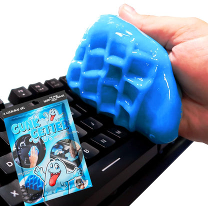 PeerBasics Gunk Getter, Cleaning Gel for Those Hard to Reach Places, Automotive Cup Holder Electronic Keyboard Office, Slime Gel Cleaner Dust Crumb Removal (Resealable Pouch, Blue, 3oz)