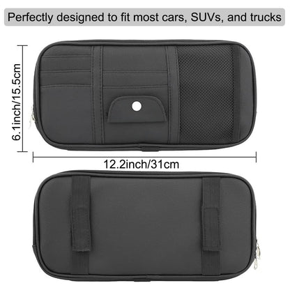 Kartisen Car Sun Visor Organizer, Auto Interior Accessories Pocket Organizer - Car Truck SUV Storage Pouch Holder, with Multi-Pocket Net Zipper (Black)