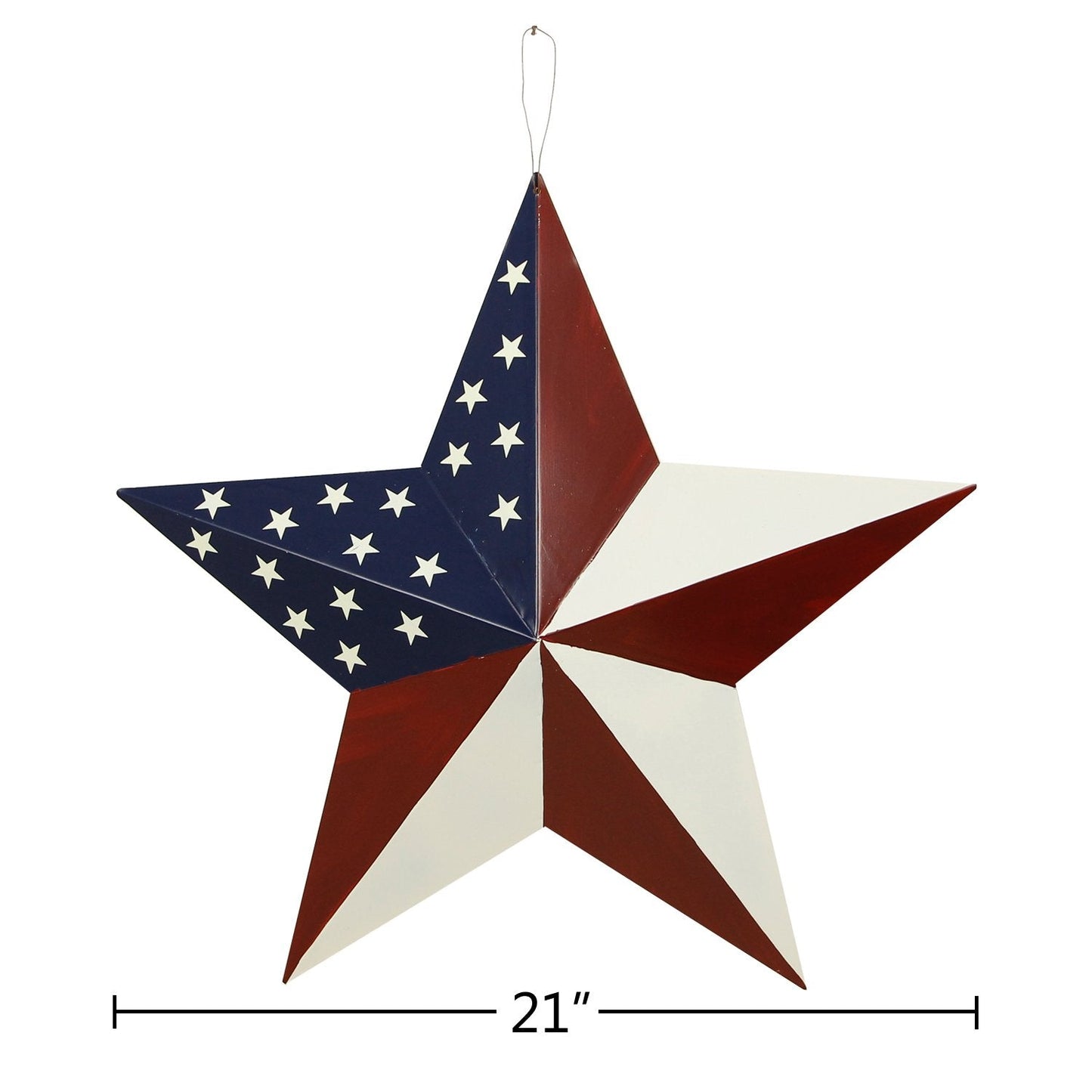Linfevisi 21 Inch Barn Star Wall Decor Outdoor Patriotic Decorations Hanging Metal Stars American Flag 4th of July Memorial Day Texas Star Wall Art for Western Country Farmhouse Home