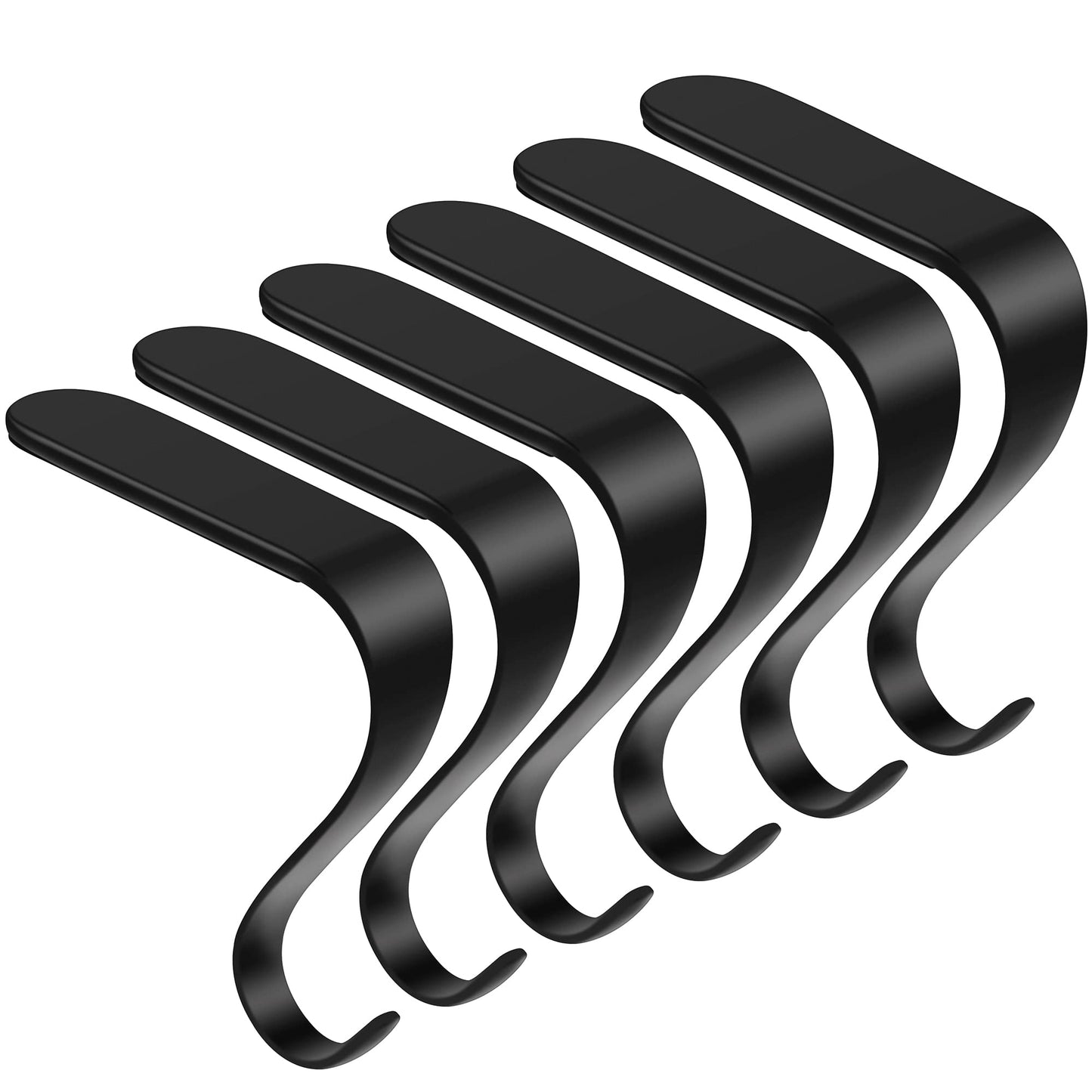 URATOT 6 Pieces Black Christmas Stocking Holder Metal Mantel Stockings Hangers Christmas Stocking Clips for Christmas Party Decoration