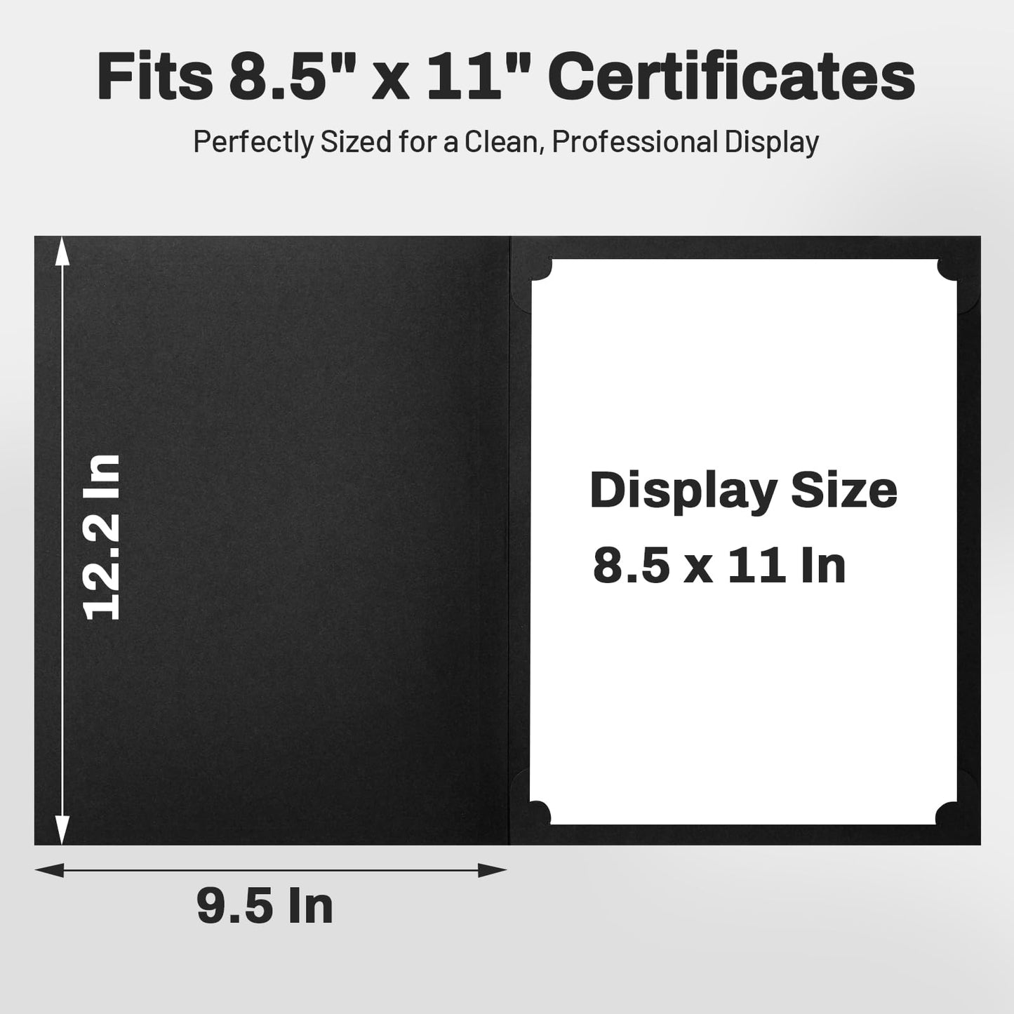 SUNEE Certificate Holders(Black, 30 Packs), Diploma Covers Gold Foil Border, for Letter Size 8.5x11 Certificates, Cardstock, Document Papers