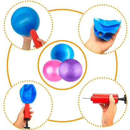 MOMPLUS Exercise Pilates Mini Yoga Balls Barre Small for Home Stability Squishy Training Physical Therapy Improves Balance with Pump(Pink, 6 Inch)