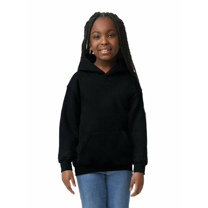 Gildan Youth Hoodie Sweatshirt, Style G18500B, Black, Large