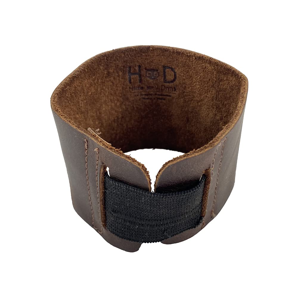 Hide & Drink Rustic Leather Reusable Coffee & Tea Grip Sleeve, Insulator, Hand Protector & Drink Grip for Paper Cups Handmade (Bourbon Brown)