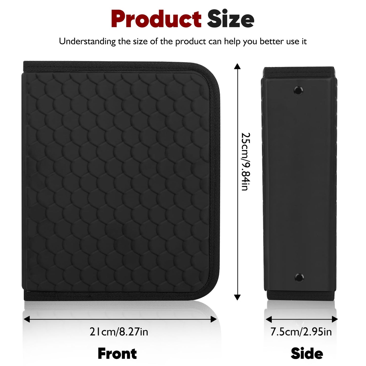BRPPO Trading Card Binder- 4-Pocket Card Holder, 3D Dragon Scale Texture, 400-Card Capacity, Portable Card Album, Card Organizer Compatible with Multiple Card Sizes (BALCK)