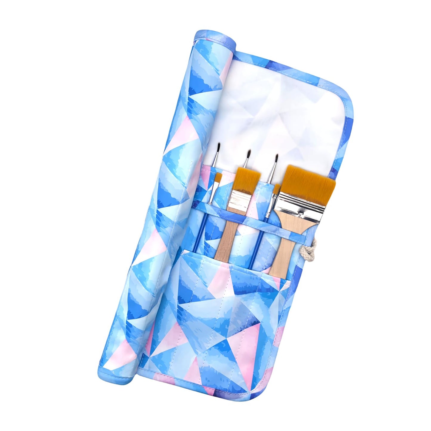 Funny live Paint Brush Holder Art Supplies, Artist Brush Holder & Storage Organizer Roll-Up Case Bag, Protect Acrylic Oil Watercolor Paintbrushes (Rhombic 20 Slot Pockets)