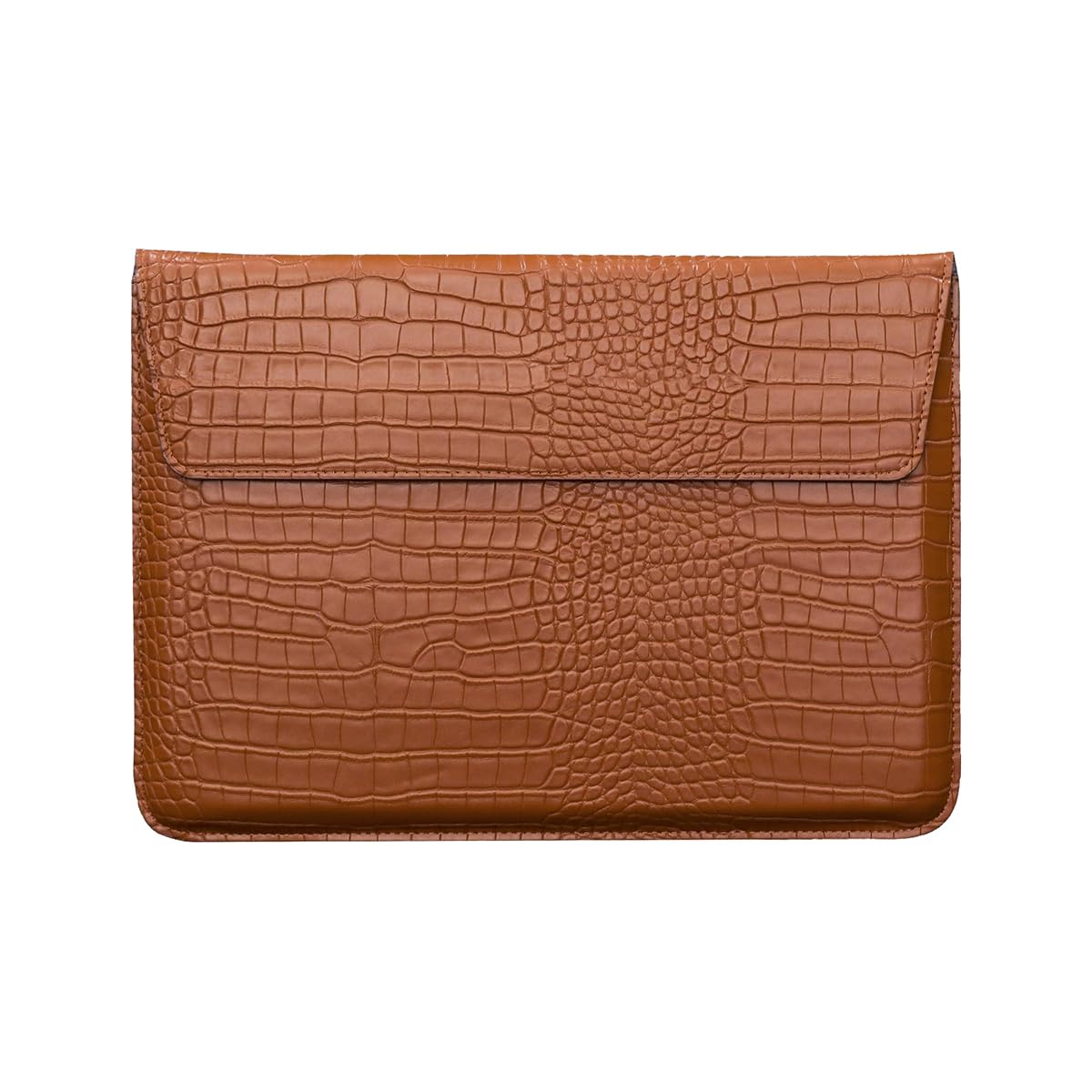 Seanai Protective Slim Portable Laptop Sleeve 13-13.6 Inch Crocodile PU Leather Case for MacBook Neo 13 A18 Pro A3404 Air 13 Pro 13 M5 A3449 M4 A3240 M3 M2 M1, for HP Dell Microsoft Notebook, Brown
