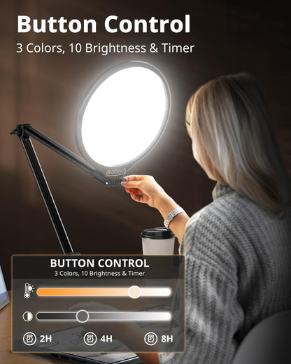 UBeesize 10" Key Light for Streaming, Desk Ring Light with Adjustable Arm (1 Pack), Zoom Lighting for Home Office, Gaming, Podcast, Video Calls, and Recording