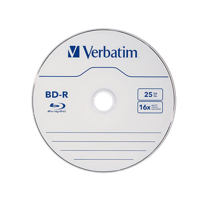 Verbatim BD-R 25GB 16X Blu-ray Recordable Media Disc - Spindle - 97238, Branded, 10 Pack