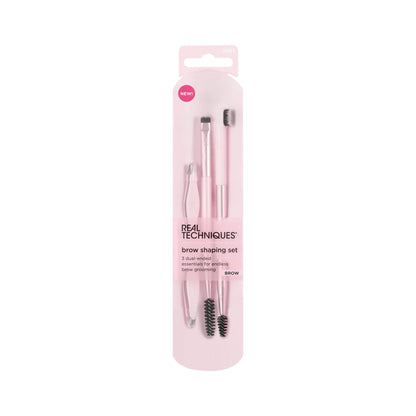 Real Techniques Eye Shade & Blend Makeup Brush Trio, For Eyeshadow & Liner, Makeup Tools for Shaping & Grooming Brows, Defined Makeup Look, Synthetic Bristles, Vegan & Cruelty-Free, 3 Count