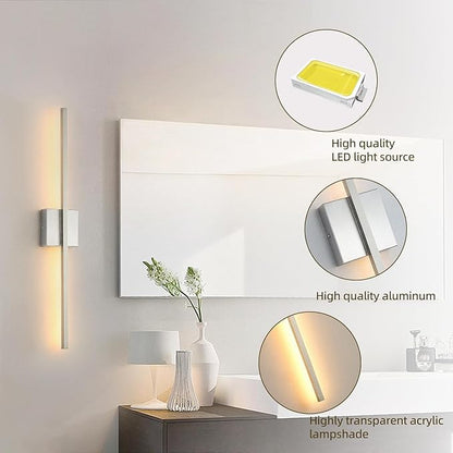 Wall Sconces Set of Two 40'', LED Dimmable Sconces Wall Lighting, Brushed Gold Modern Wall Sconce Light for Bathroom, Living Room, Bedroom, Hardwired 3000K