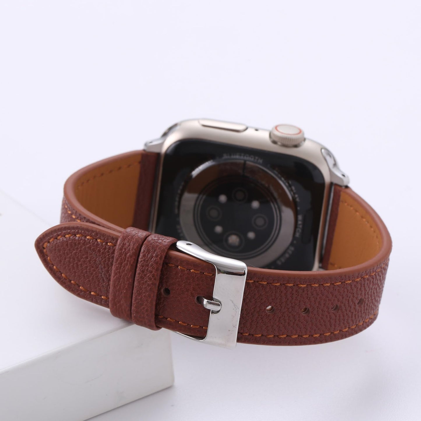 Soft French Goatskin Women's Leather Watch Band Compatible with Apple Watch 38mm 40mm 41mm 42mm 44mm 45mm 46mm 49mm, Slim Lightweight Leather Strap for iWatch Series Ultra SE11 10 9 8 7 6 5 4 3 2 1