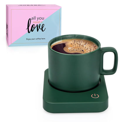 VOBAGA Mug Warmer Set, Coffee Warmer for Desk with 11oz Ceramic Mug, Auto Shut Off & 3-Temp Settings, Smart Coffee Cup Warmer, Home Office Essentials Coffee Set