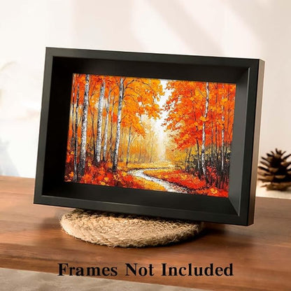 Yesad Autumn Canvas Wall Art, Fall Tree Forest Field Landscape Painting Fall Wall Art Prints Pictures Posters Artwork for Living Room Bedroom Bathroom Home Decor (Unframed,30”x20”,Tree & River)