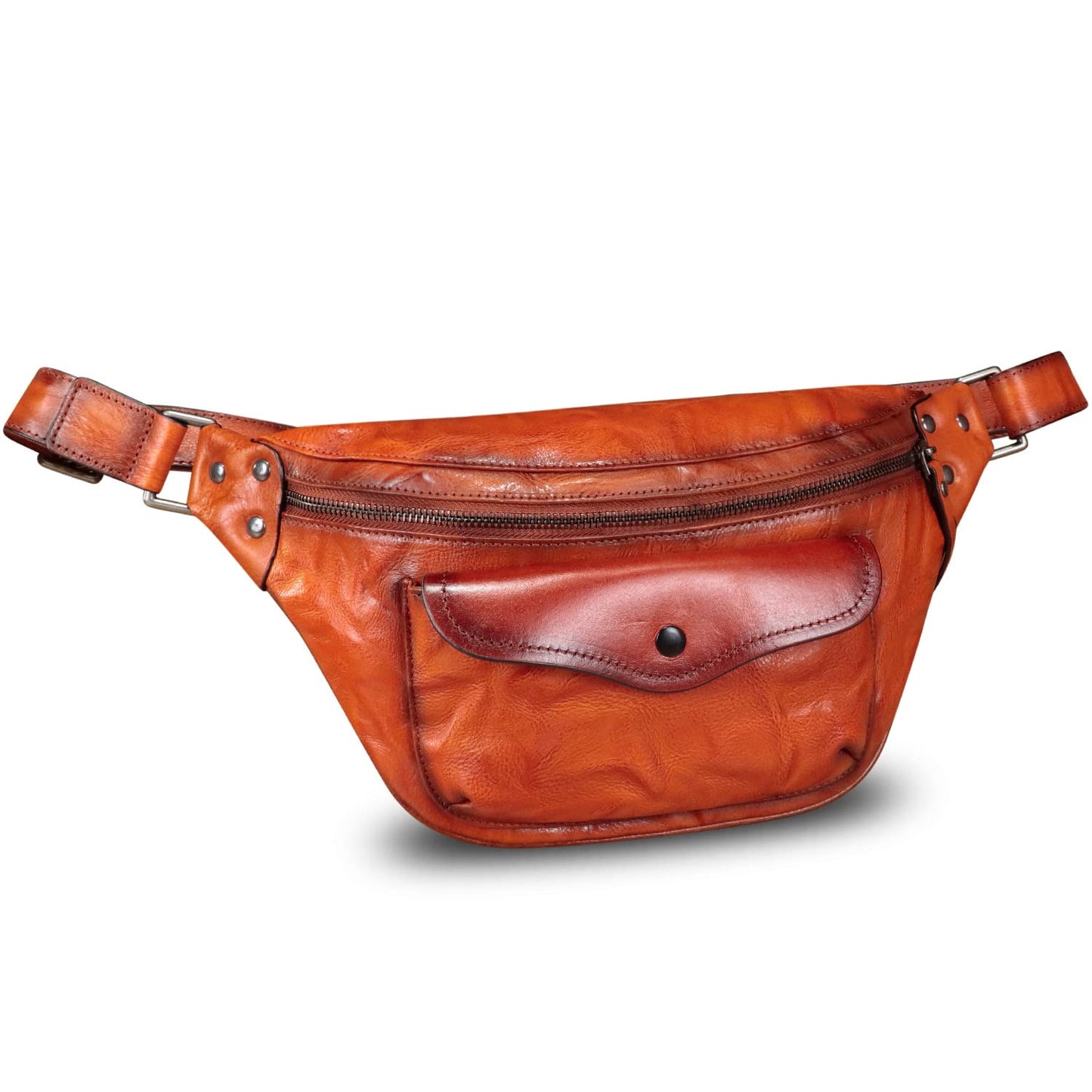 Genuine Leather Fanny Pack for Women and Men Vintage Real Leather Sling Bag Crossbody Bag Fashion Waist Bag Chest Purse (DarkBrown)