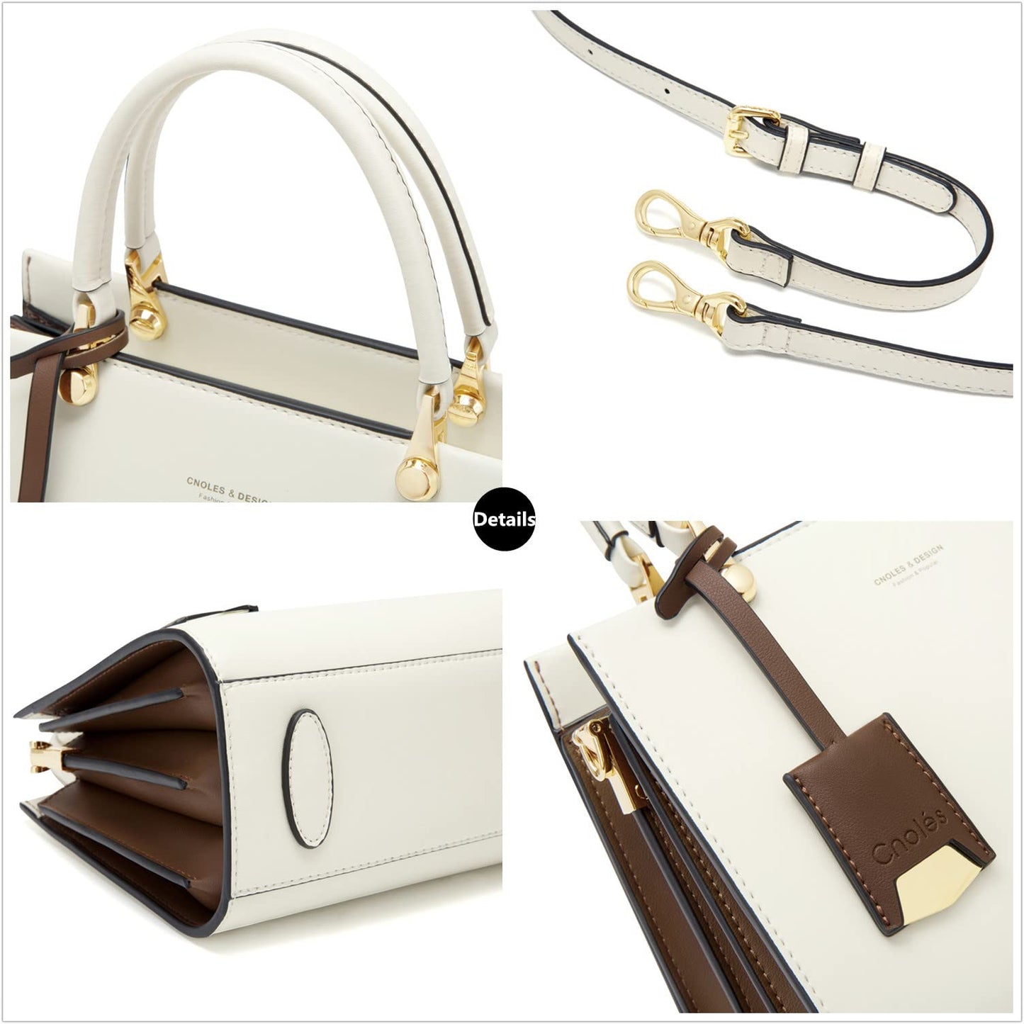 Cnoles Handbags for Women Fashion Leather Tote Shoulder Bags Ladies Handle Satchel Purse Black