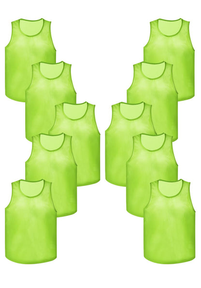 Mofech Mesh Scrimmage Pinnies 12 PCS Team Practice Pennies Youth Adult Training Sports Jerseys For Soccer Basketball Football Green
