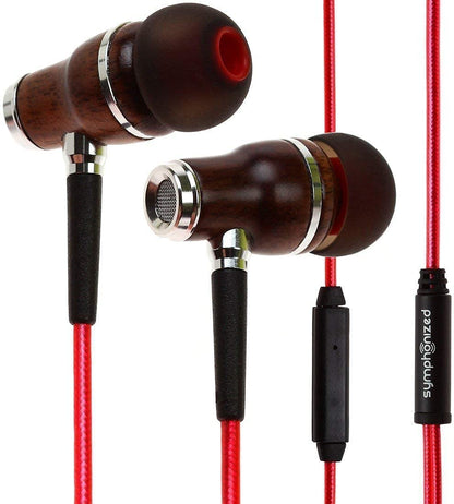 Symphonized NRG 2.0 Premium Genuine Wood in-Ear Noise-isolating Headphones with Mic and Nylon Cable
