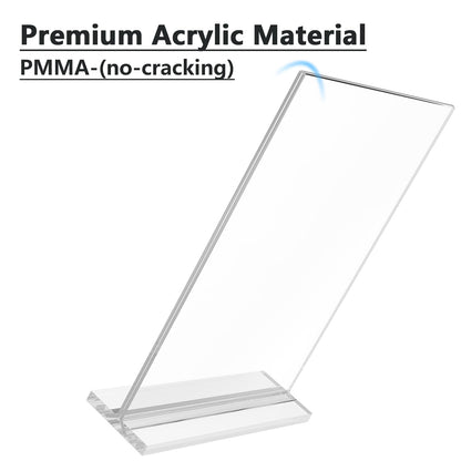 MaxGear 8.5x11 Acrylic Sign Holder 3 Pack, Clear Table Menu Display Stand Plastic Document Paper Holder Double Sided T Shape Sign Frame for Store, Restaurant, Hotels, Office