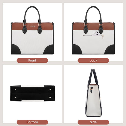 LOVEVOOK Laptop Bag for Women 15.6 lnch,Waterproof Laptops Tote Bags for Womens,Professional Work Bags for Women with Cup Holder,Large Laptop Purse Computer Briefcase Office Teacher Clutch Bag,2 PCS
