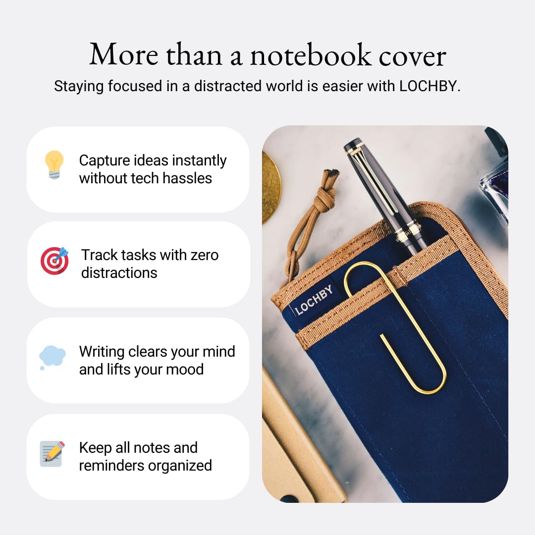 LOCHBY® Pocket Journal | Tomoe River 3.5" x 5.5" Notebook | Waxed Canvas | Ideal for Travelers & Daily Use, Fits Field Notes, Moleskine Cahier