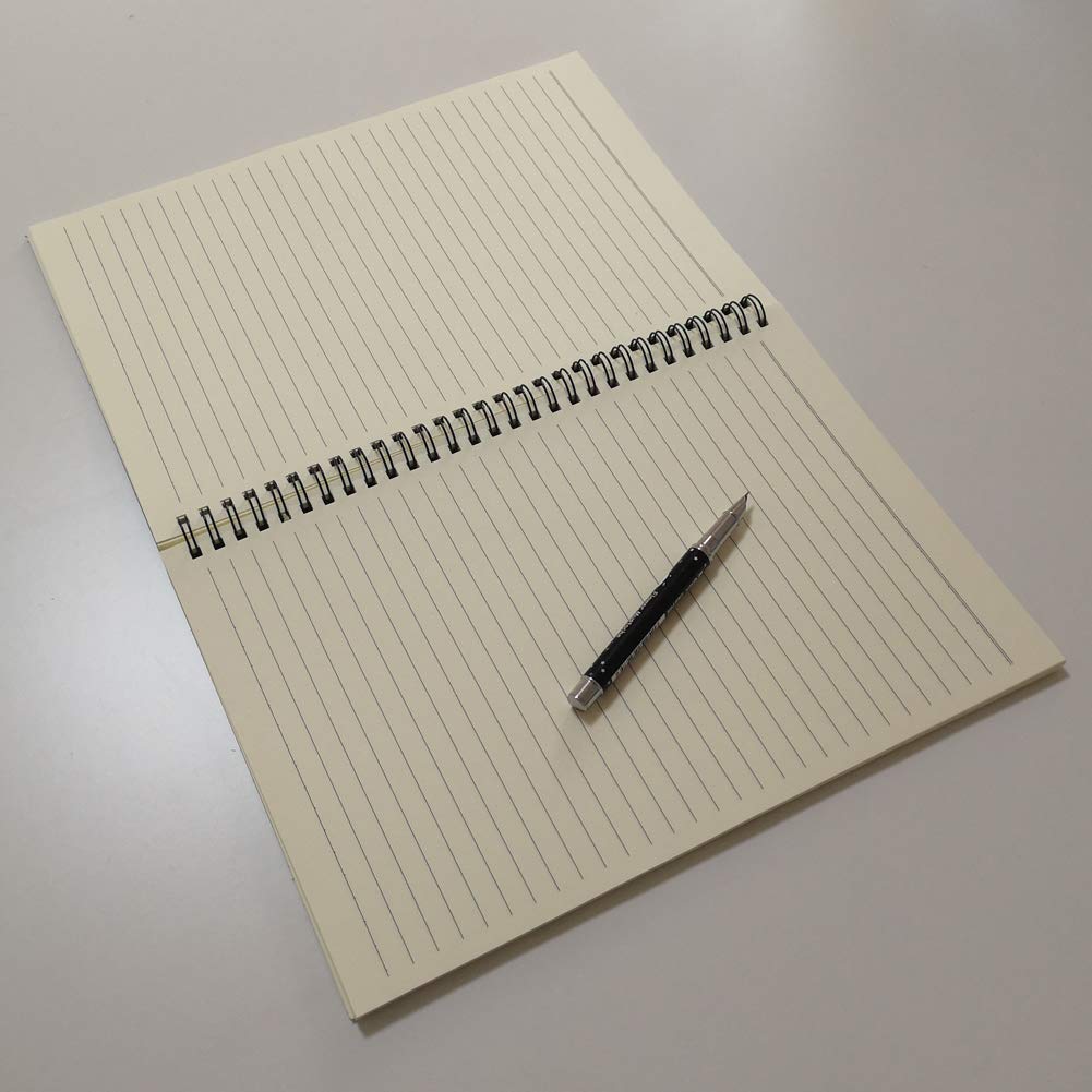 YUREE B5 Spiral Notebook Lined, Spiral Ruled Journal with Hard Kraft Cover, 70 Sheets (140 Pages), 10.3" x 7.2", 3-Pack, Blue