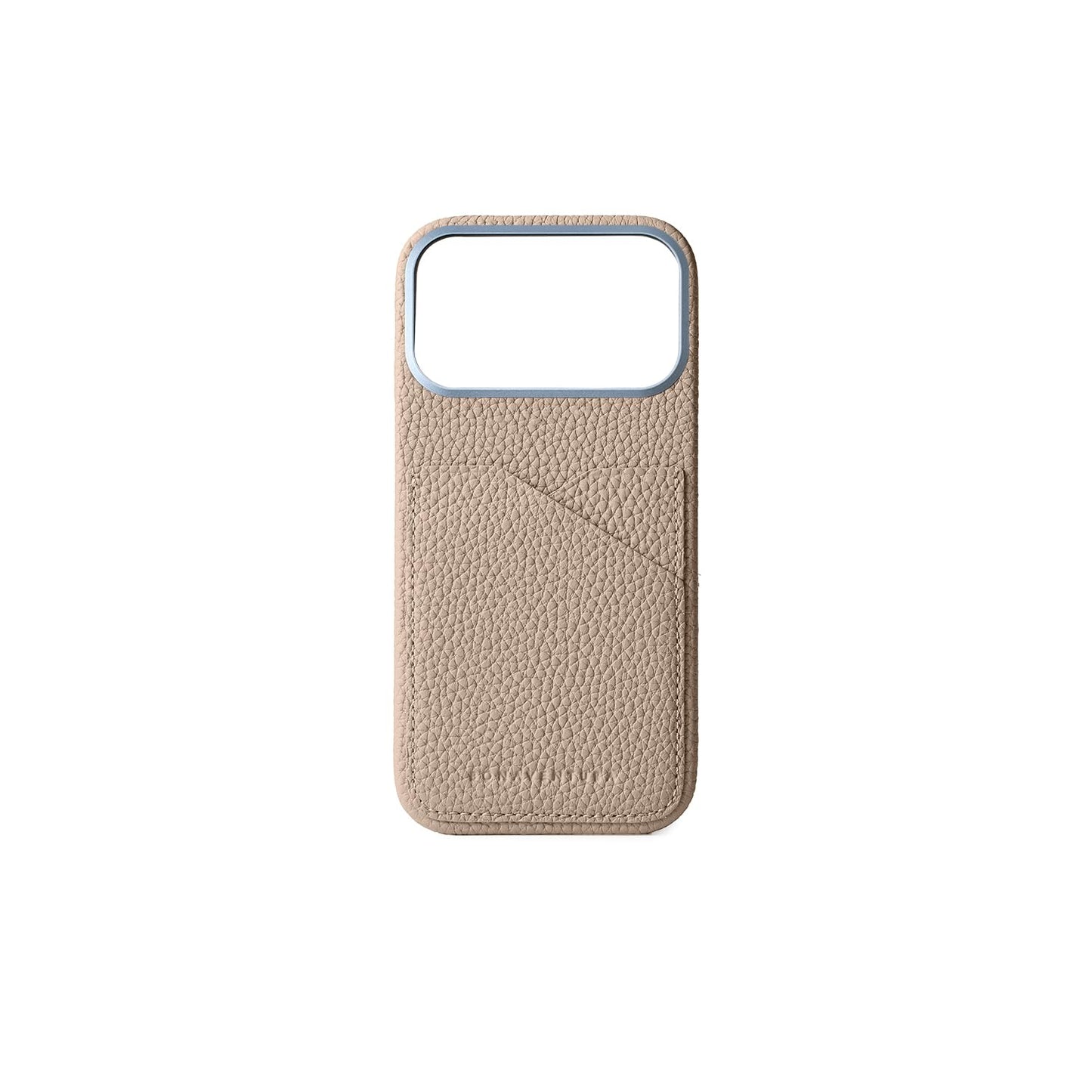 BONAVENTURA (for iPhone 17 Pro Max Shrink Leather Back Cover Case [Greige], Made with Premium European Leather, Genuine Leather, Gift BPCT17PM-GG