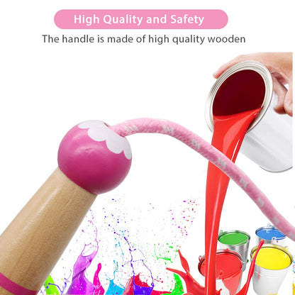 Jump Rope Kids, 7ft Adjustable Cotton Skipping Rope with Wooden Handle for Boys and Girls Fitness Outdoor Exercise