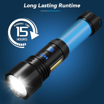 Rechargeable LED Flashlight - 99,000 LM Super Bright High Lumens | Waterproof Handheld Flashlights (2 Pack)